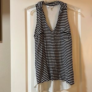 Women’s Large Blue/White Striped Top